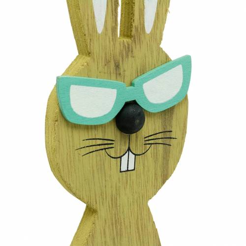Product Easter bunnies with basket green, spring, decorative planting basket, Easter decoration wooden bunny 2pcs