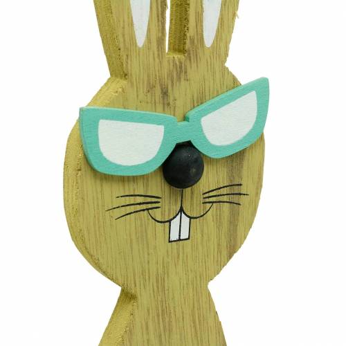 Floristik24 Easter bunnies with basket green, spring, decorative planting basket, Easter decoration wooden bunny 2pcs