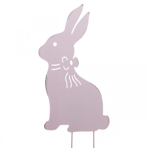 Floristik24 Garden stake metal bunny bed stake lilac 17×28.5cm