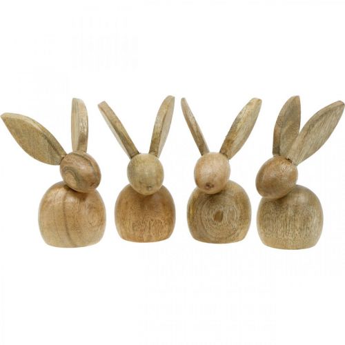 Floristik24 Easter decoration bunny wood decoration sitting Easter bunny nature 12cm 4pcs
