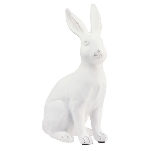 Rabbit sitting decorative rabbit artificial stone decoration white H27cm