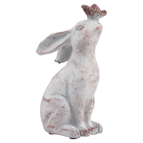 Floristik24 Rabbit sitting artificial stone butterfly decoration 14×10.5×26cm