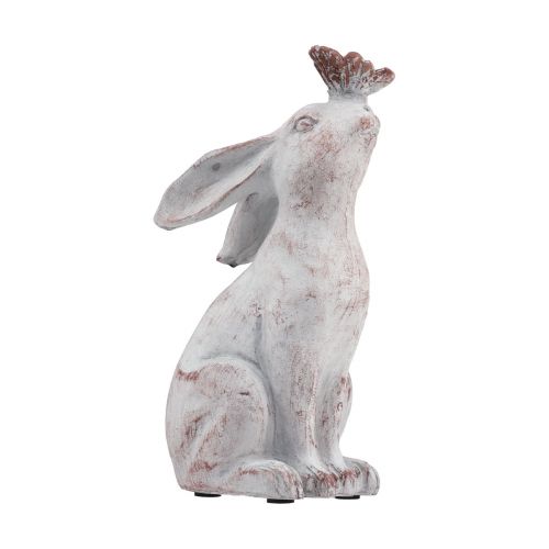 Floristik24 Rabbit sitting artificial stone butterfly decoration 14×10.5×26cm