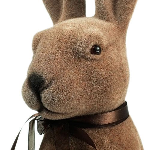 Floristik24 Rabbit sitting Brown flocked H44cm