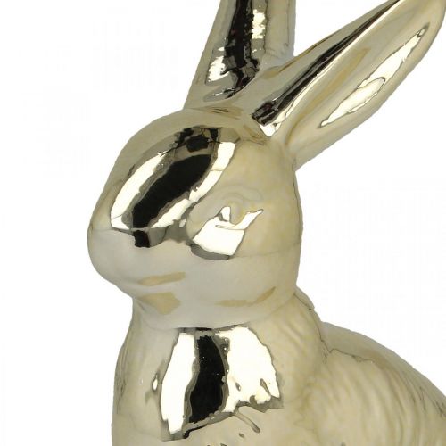 Floristik24 Easter bunny decoration Easter bunny gold bunny sitting H12cm 3pcs