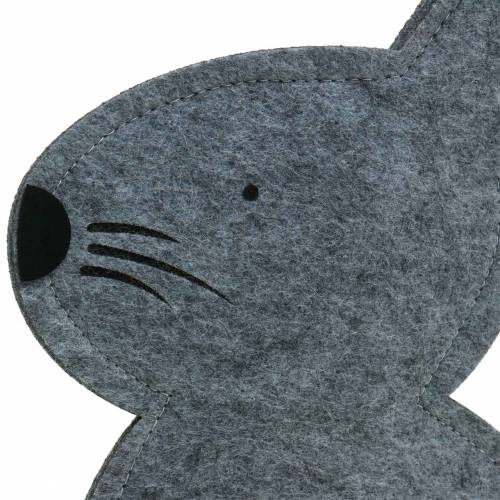 Product Sitting bunny felt gray 27cm x 6cm H40.5cm