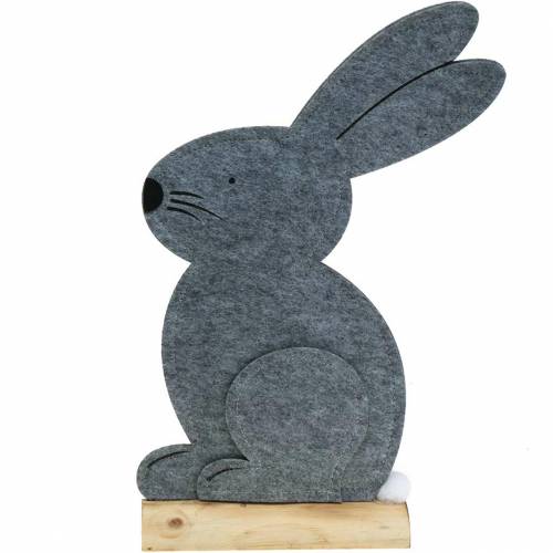 Floristik24 Sitting bunny felt gray 27cm x 6cm H40.5cm