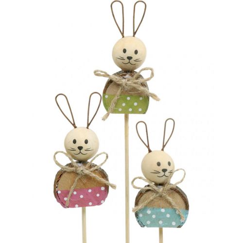 Floristik24 Rabbit Flower Stick Wood Rust Decoration Easter Bunny on Stick 8cm 9 Pcs