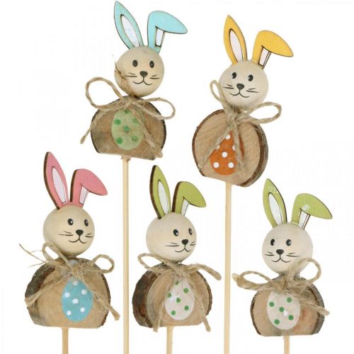 Floristik24 Easter bunny wood, flower plug Easter, rabbit plug 8cm 8 pcs