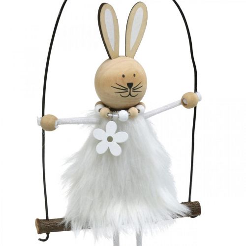 Floristik24 Bunny on swing Easter bunny window decoration Easter H26cm set of 2