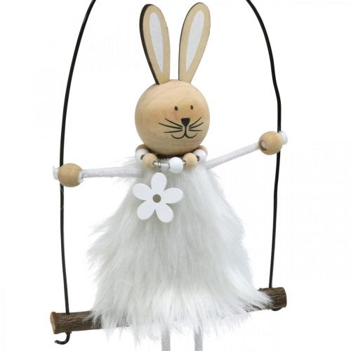 Product Bunny on swing Easter bunny window decoration Easter H26cm set of 2