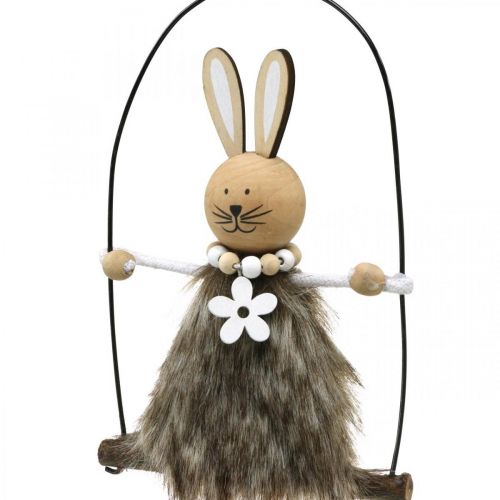 Floristik24 Bunny on swing Easter bunny window decoration Easter H26cm set of 2