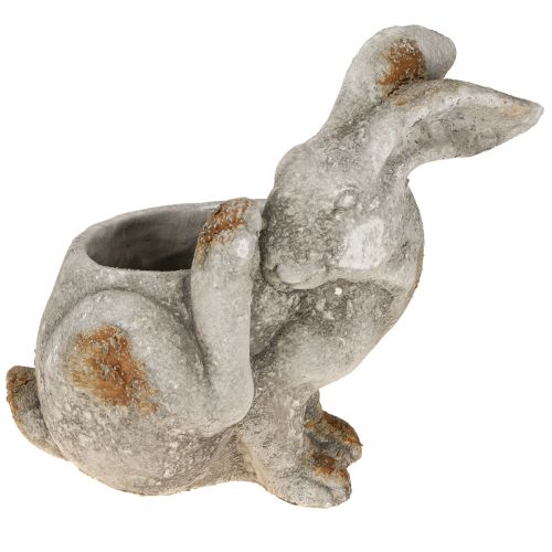 Rabbit decorative concrete flowerpot antique grey 33.5x17x29.5cm