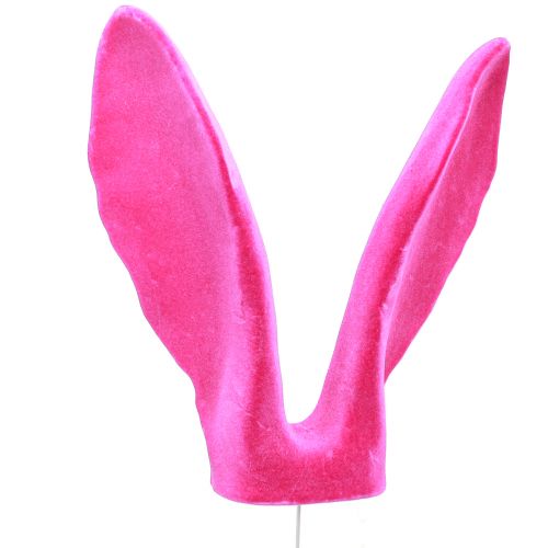 Floristik24 Bunny Decoration Ears Pink for Easter Flocked Stick H56cm