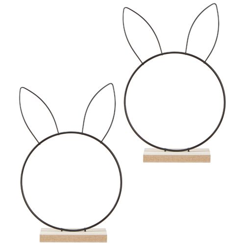 Product Easter Bunny Loop Metal Ring on Wood Base Ø20cm 2pcs