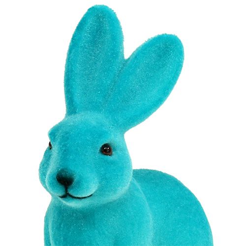 Floristik24 Hare Turquoise 15,5cm flocked 4pcs