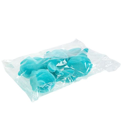 Floristik24 Hare Turquoise 15,5cm flocked 4pcs