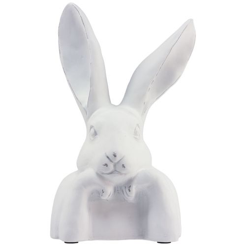 Floristik24 Rabbit decoration rabbit artificial stone thinker white 23×16.5×35.5cm