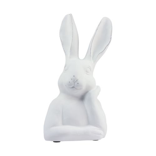 Floristik24 Rabbit decoration rabbit white artificial stone thinking 18×12.5×30.5cm