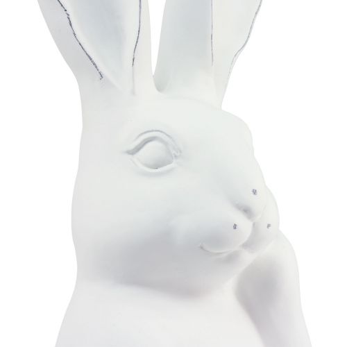 Floristik24 Rabbit decoration rabbit white artificial stone thinking 18×12.5×30.5cm
