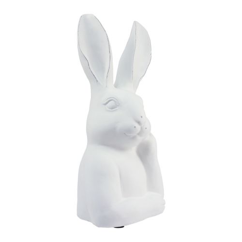 Floristik24 Rabbit decoration rabbit white artificial stone thinking 18×12.5×30.5cm