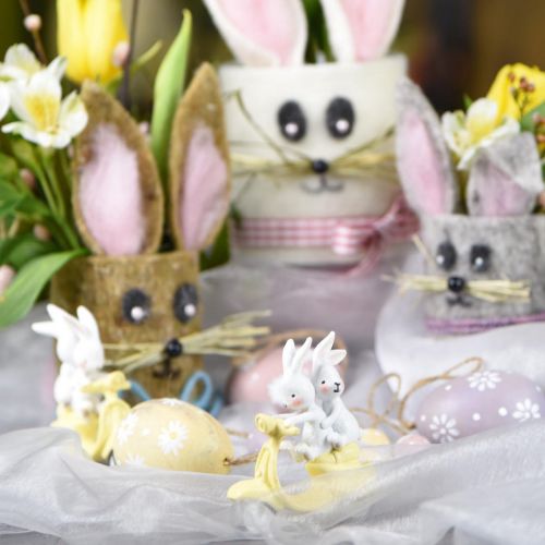 Floristik24 Spring decoration with glitter, bunny on scooter, Easter decoration H9cm L7.5cm 3 pieces