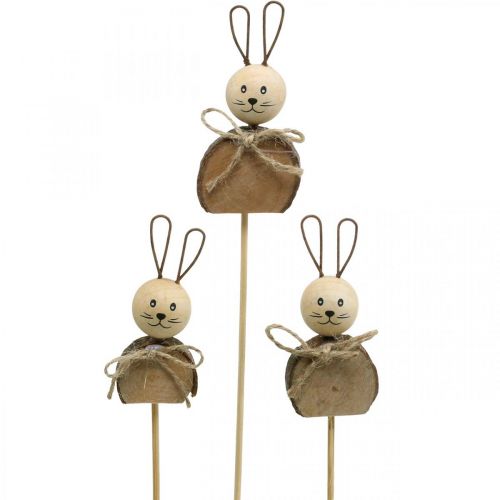 Bunny flower stick wood rust Easter Bunny decoration nature 8cm 8pcs