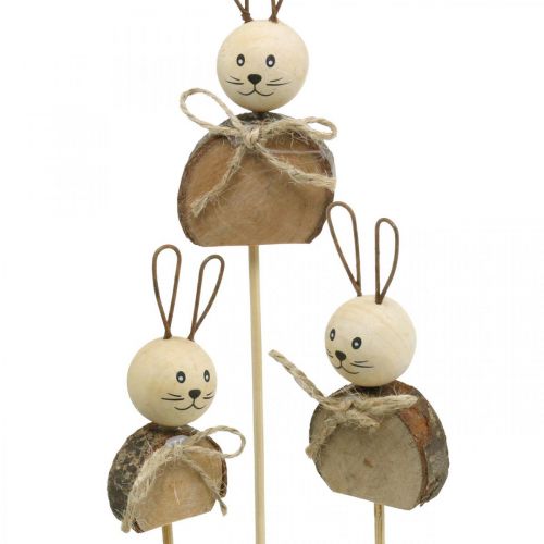 Floristik24 Rabbit flower plug wood rust Easter bunny decoration natural 8cm 8 pcs
