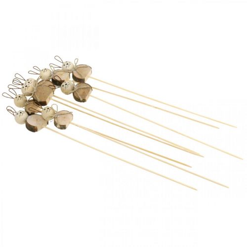 Floristik24 Rabbit flower plug wood rust Easter bunny decoration natural 8cm 8 pcs
