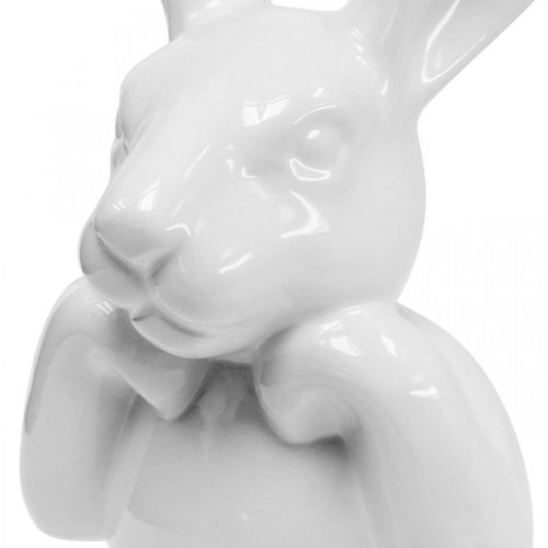 Product Deco rabbit ceramic white, rabbit bust Easter decoration H17cm 3pcs