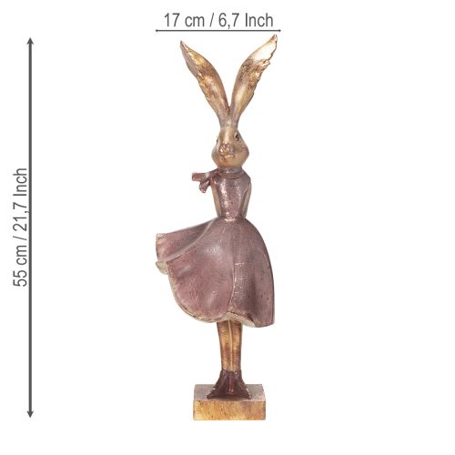 Product Decorative rabbit figurine in a dress for stylish spring and Easter decoration, 55cm