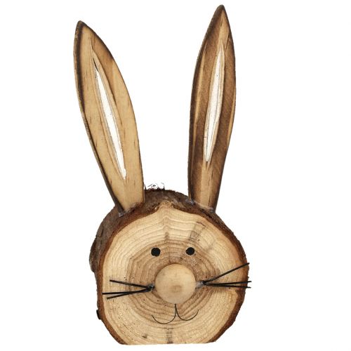 Floristik24 Rabbit head made of wood nature 11cm - 12cm 6pcs
