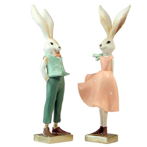Floristik24 Bunny Girl Bunny Boy Rabbit Decoration Easter H36cm 2 Pcs
