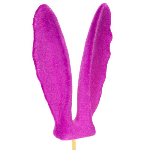 Product Bunny ears flocked Easter decoration on a stick as atmospheric flower picks 31cm 4pcs