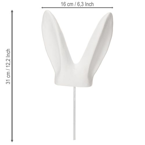 Product Garden stakes with rabbit ears for creative flower bed design, 31cm, 4 pieces