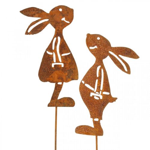 Product Garden decoration rust rabbit decorative plug Easter 8×16cm 2pcs (1pair)