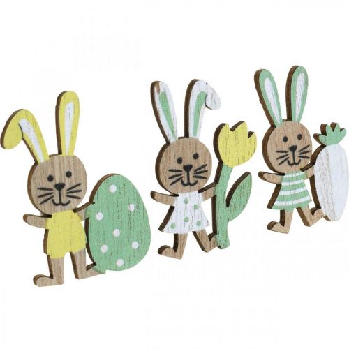 Product Easter scatter decoration, bunny with egg flower and carrot, Easter bunny, scatter pieces with glue point H5cm 48pcs