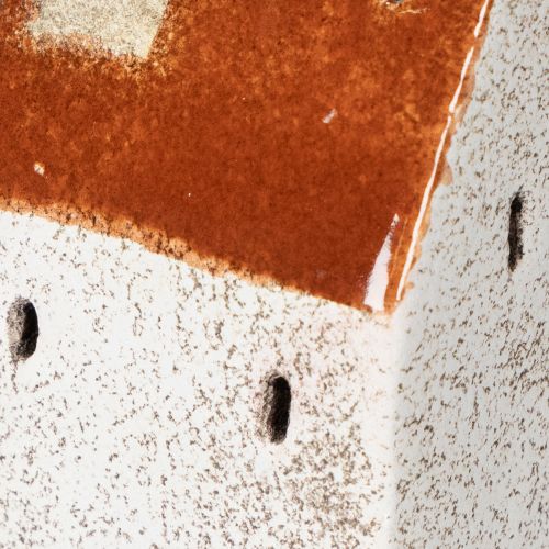 Ceramic house decoration with chimney, tealight house, autumn and winter, 13cm, 2 pieces | Floristik24.co.uk