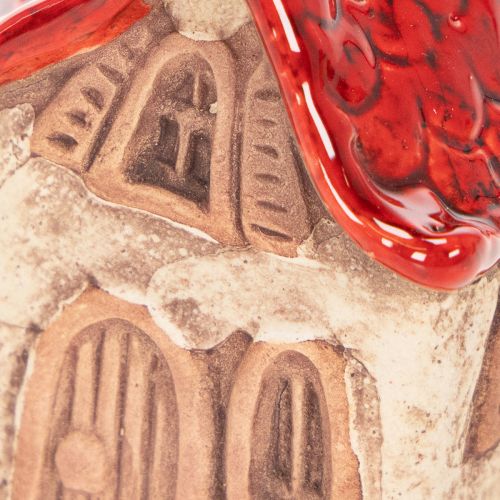 Ceramic House Decoration Set Small Houses with Red Roof 8cm 2pcs | Floristik24.co.uk