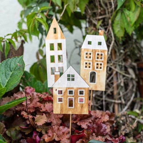 Floristik24 House decoration plug wood nature, white wood decoration H12.5 / 17.5 / 20cm 6pcs