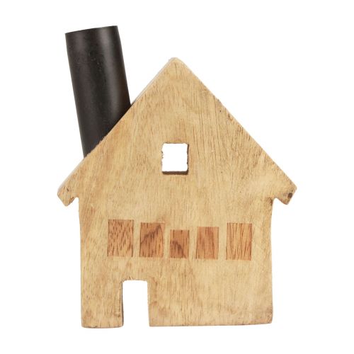 Product Decorative house wooden decorative candle holder black 10.5×3.5×13cm