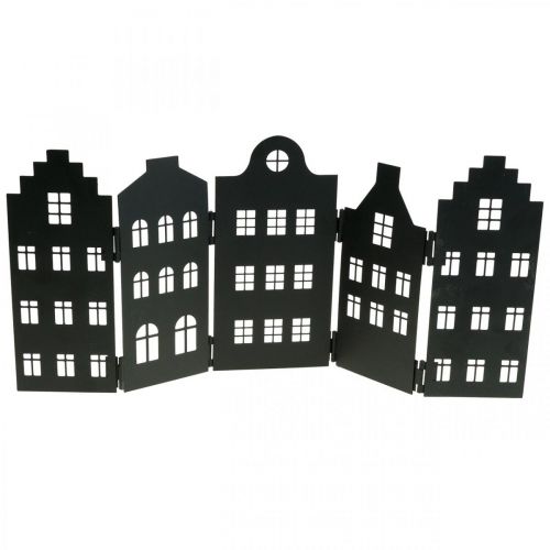 Floristik24 Deco house metal black stand city silhouette 40 × 18cm