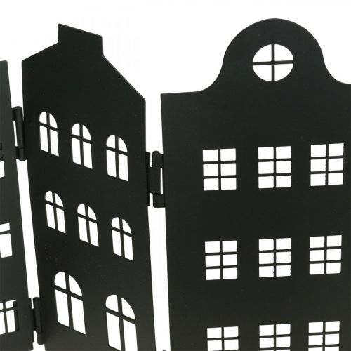 Floristik24 Deco house metal black stand city silhouette 40 × 18cm