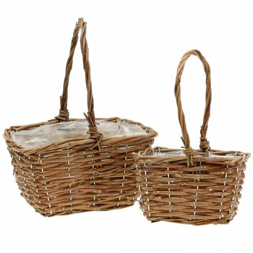 Floristik24 Handle basket nature 24cm / 16cm 2pcs