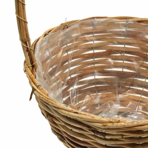 Handle basket made of willow Ø30cm, natural gift basket, set of 3