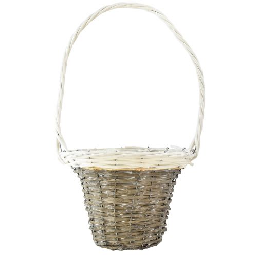 Product Handle basket wicker basket grey white Ø25 H45cm