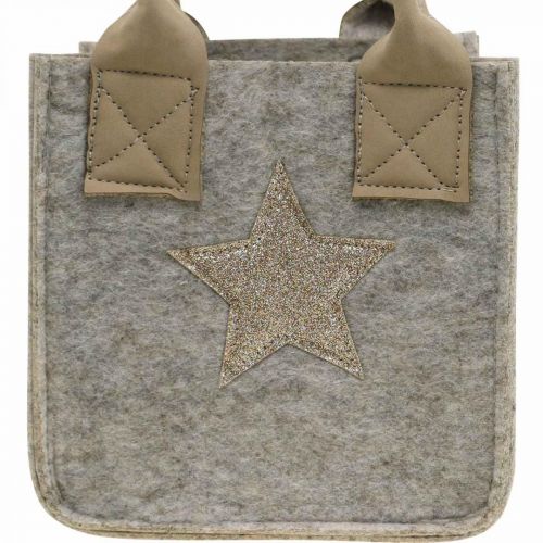 Floristik24 Decorative planter felt bag Christmas decoration beige 20 / 16cm set of 2