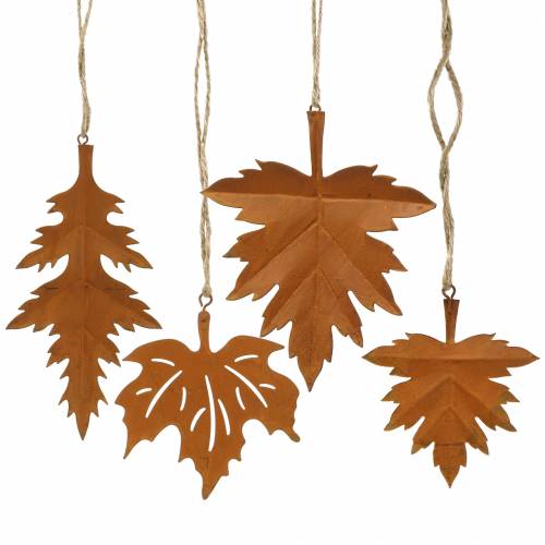 Floristik24 Autumn leaves patina to hang 13cm 4pcs