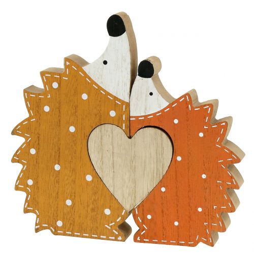 Floristik24 Autumn decoration hedgehog couple with heart 15cm - 18cm