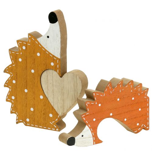 Floristik24 Autumn decoration hedgehog couple with heart 15cm - 18cm